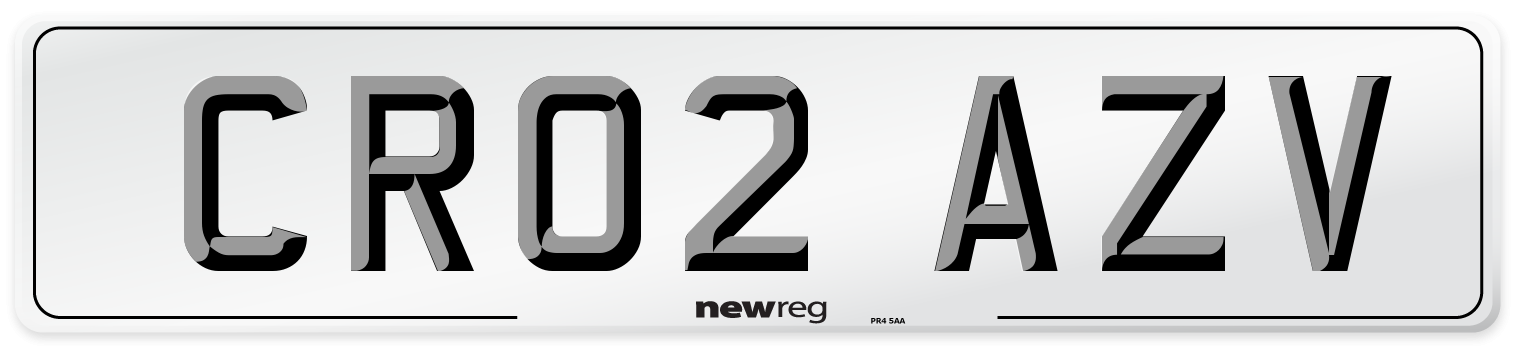 CR02 AZV Number Plate from New Reg